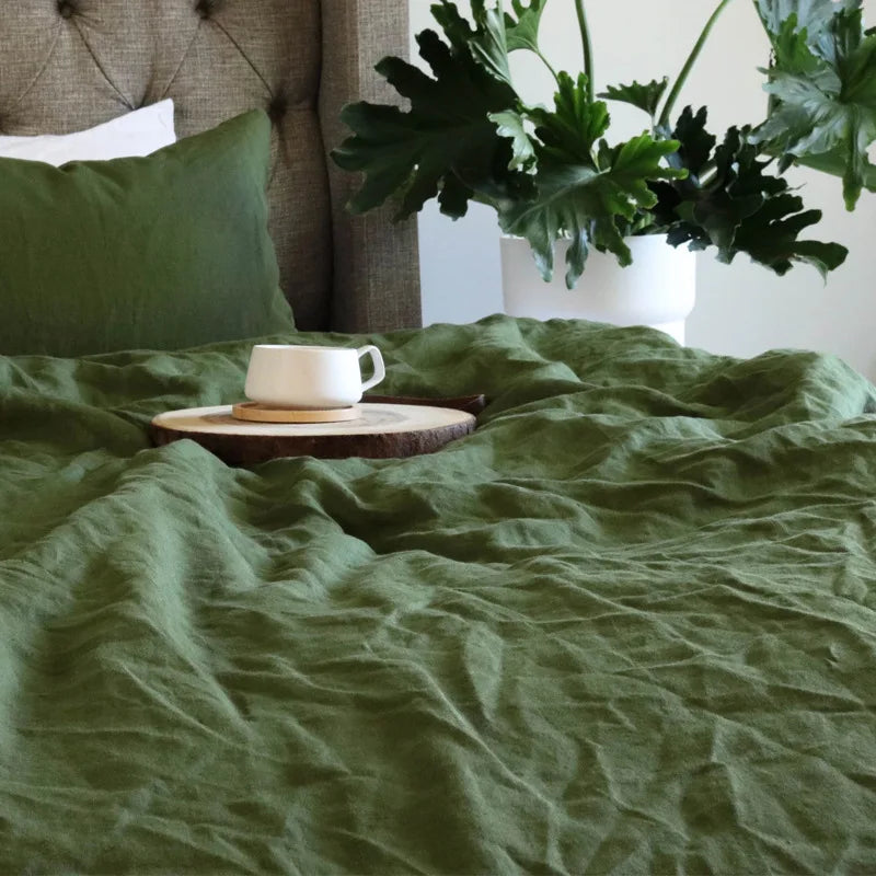 100% Pure Linen Bed Sheet Ultimate Comfort Elegance Flat Sheet Natural Eco-Friendly Breathable Durable Queen California King