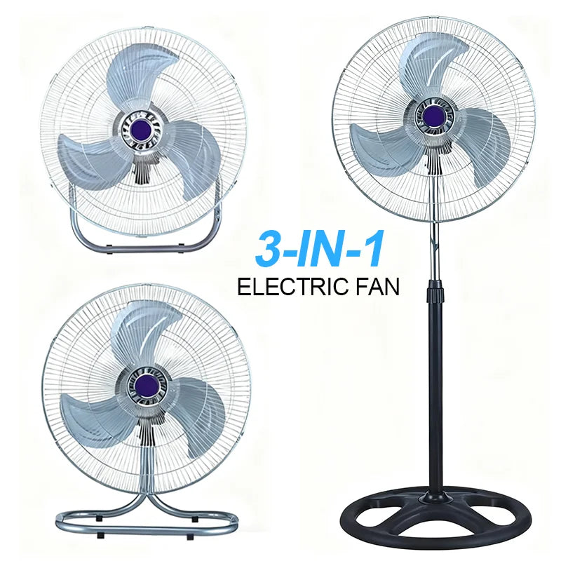 18 Inch Floor Fan Powerful Airflow Wide Angle Oscillation Quiet Industrial Electric Fan High Power For Home Office Warehouse