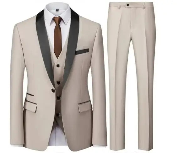 Black Men Autumn Wedding Party Three Pieces