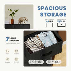 JHK Desser For Bedroom With 7 Fabric Drawers Organizer Storage Closet