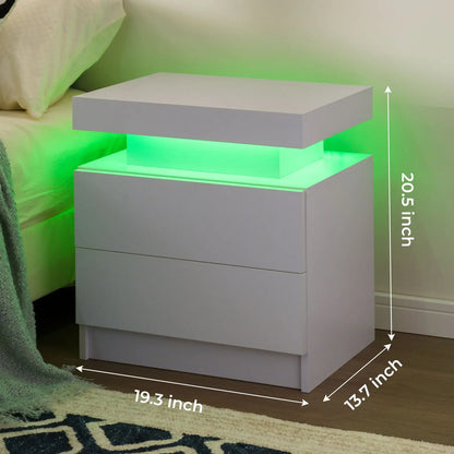 Cubehom Nightstand Set of 2 LED Nightstand