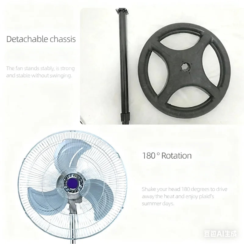 18 Inch Floor Fan Powerful Airflow Wide Angle Oscillation Quiet Industrial Electric Fan High Power For Home Office Warehouse