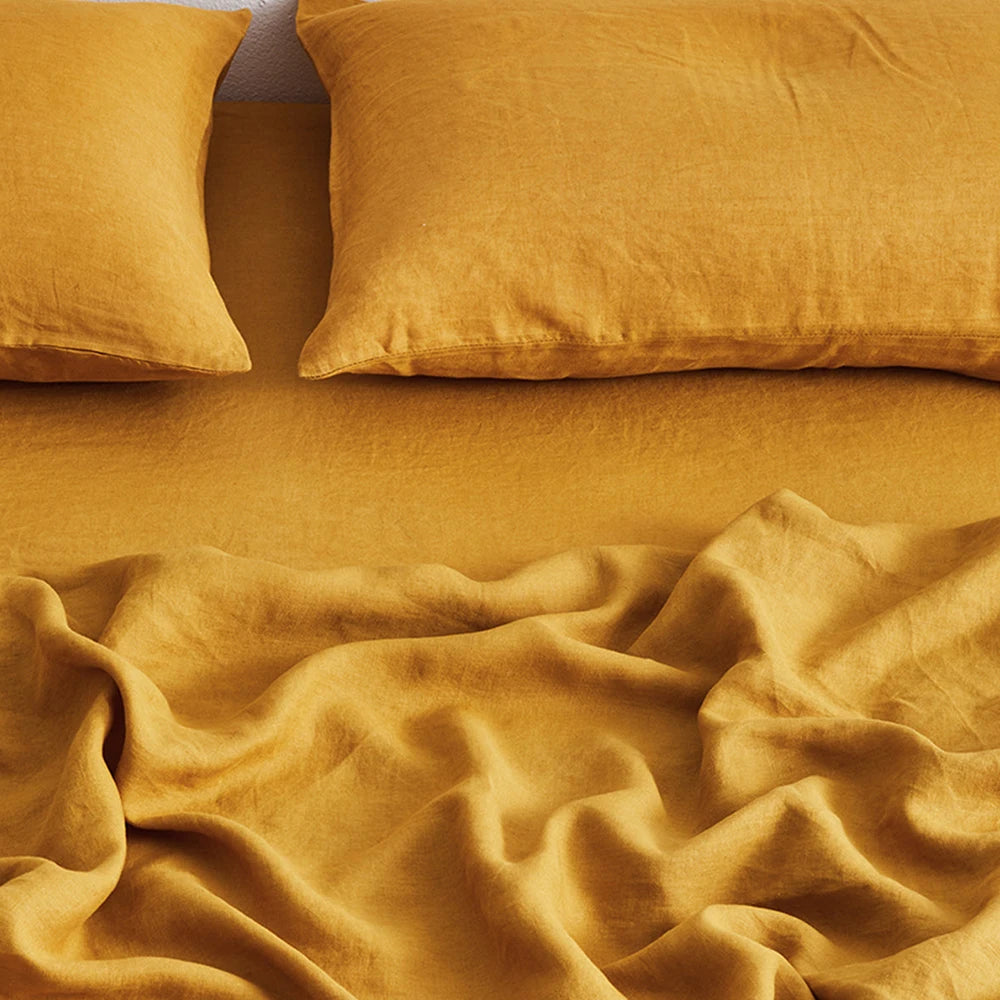 Pure 100% Linen Flat Sheet Moisture Absorbent All Season Linen Bed Sheet Various Sizes Solid Color 1 Piece Linen Flat Sheet Only