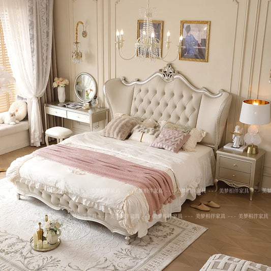 European Princess Bed Modern King Size Frame Bedroom Luxury Bed Modern Design Double Simple Muebles Para El Hogar Furniture