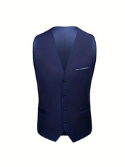 Men's 3pcs Suit Set, Jacket + Vest + Pants,