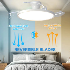 Silent Electric Fan with LED Lamp Smart Remote