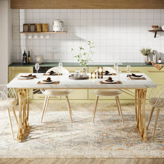 Modern Dining Table, 63" Large Kitchen Table